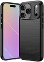 Apple iPhone 18 Pro Max Hoesje Geborsteld TPU Flexibele Back Cover Zwart