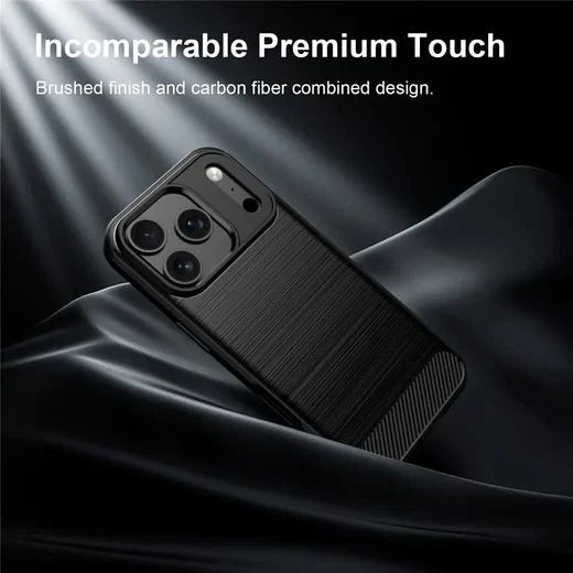 Apple iPhone 18 Pro Max Hoesje Geborsteld TPU Flexibele Back Cover Zwart afbeelding 11