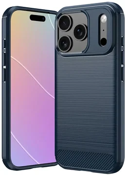 Apple iPhone 18 Pro Max Hoesje Geborsteld TPU Flexibele Back Cover Blauw