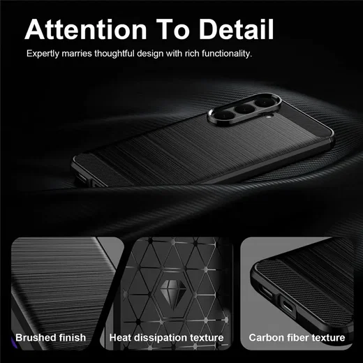 Samsung Galaxy S26 FE Hoesje Geborsteld TPU Flexibele Back Cover Zwart afbeelding 9