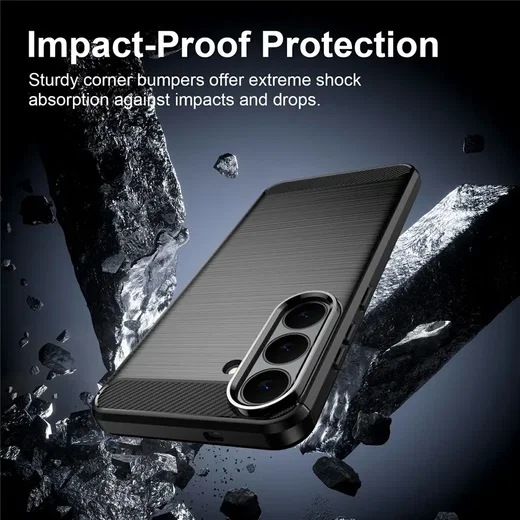 Samsung Galaxy S26 FE Hoesje Geborsteld TPU Flexibele Back Cover Zwart afbeelding 6