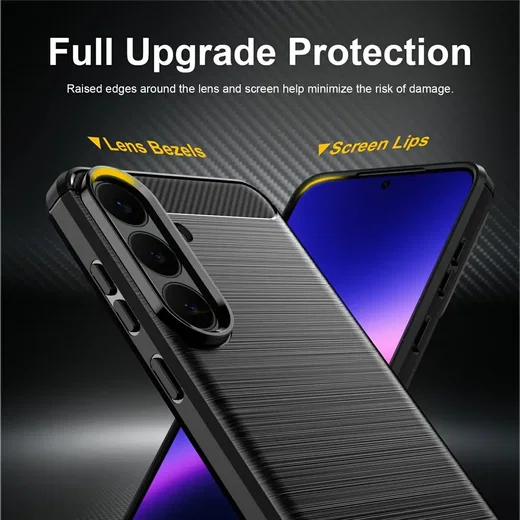 Samsung Galaxy S26 FE Hoesje Geborsteld TPU Flexibele Back Cover Zwart afbeelding 5