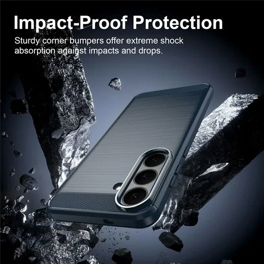 Samsung Galaxy S26 FE Hoesje Geborsteld TPU Flexibele Back Cover Blauw afbeelding 6