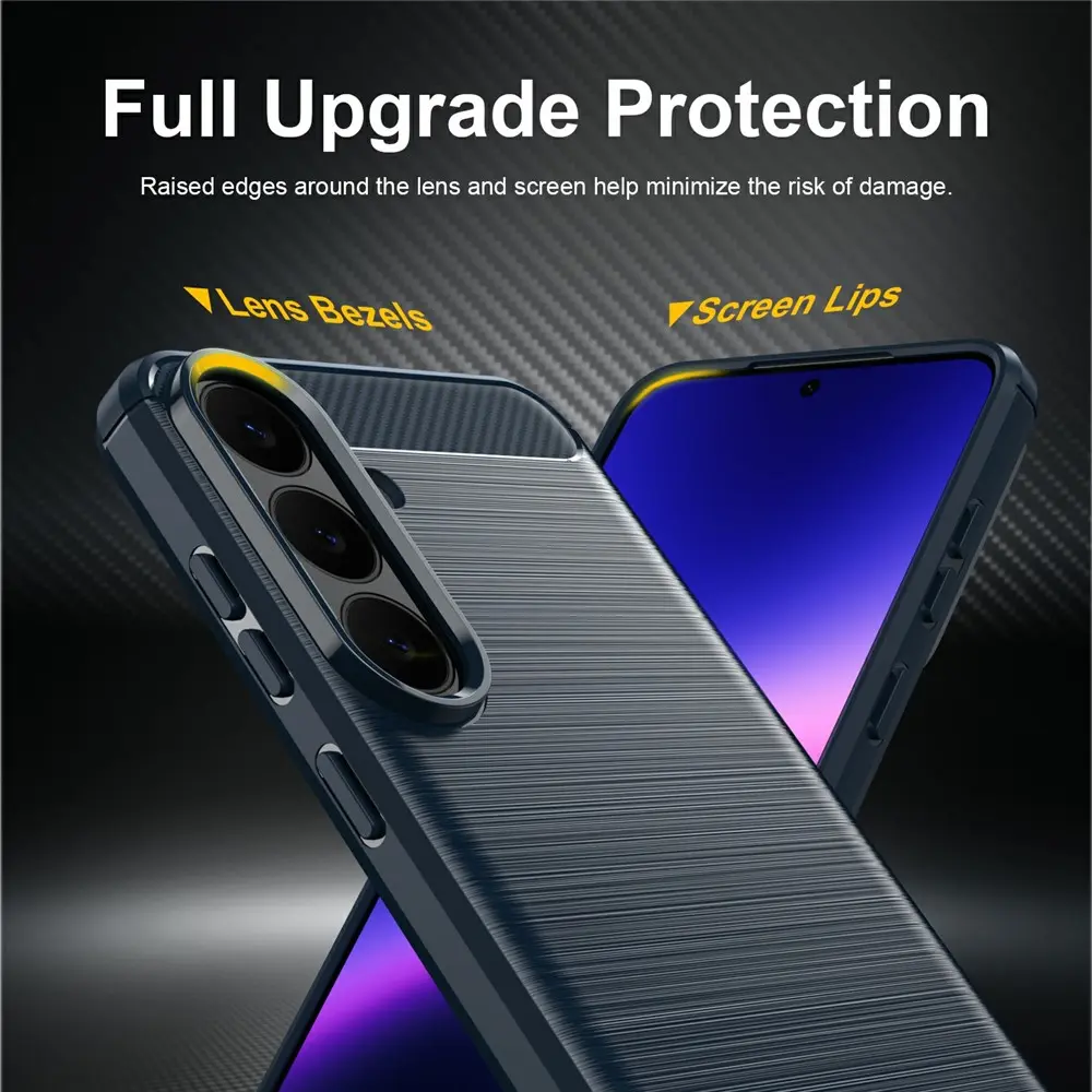 Samsung Galaxy S26 FE Hoesje Geborsteld TPU Flexibele Back Cover Blauw afbeelding 5