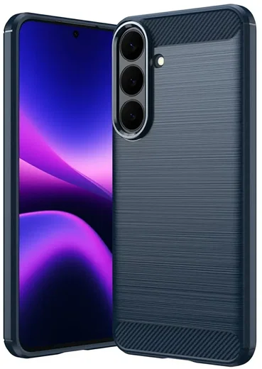 Samsung Galaxy S26 FE Hoesje Geborsteld TPU Flexibele Back Cover Blauw afbeelding 1