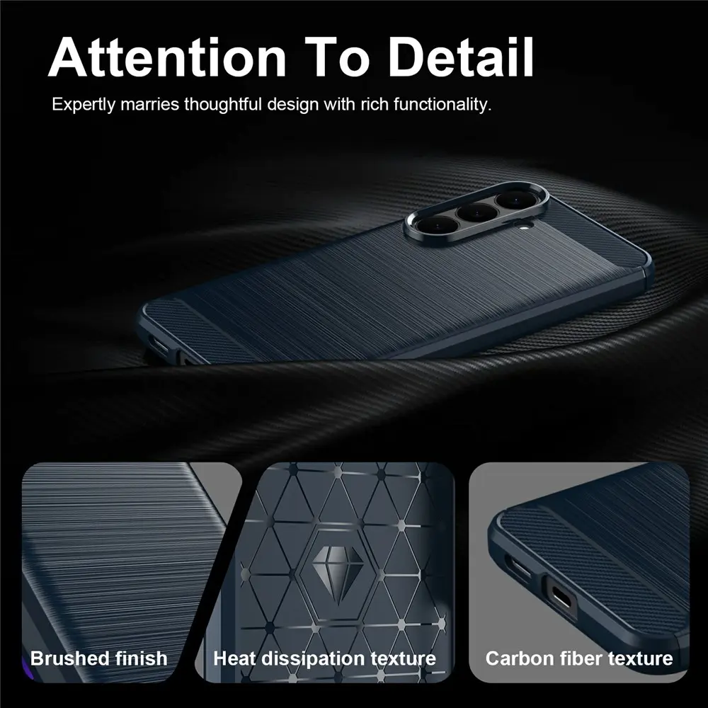 Samsung Galaxy S26 FE Hoesje Geborsteld TPU Flexibele Back Cover Blauw afbeelding 9