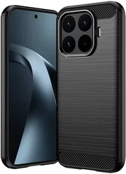 Xiaomi 17T Hoesje Geborsteld TPU Flexibele Back Cover Zwart afbeelding
