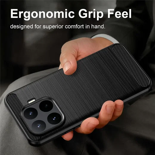 Xiaomi 17T Pro Hoesje Geborsteld TPU Flexibele Back Cover Zwart afbeelding 2