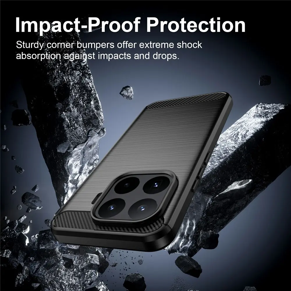 Xiaomi 17T Pro Hoesje Geborsteld TPU Flexibele Back Cover Zwart afbeelding 6