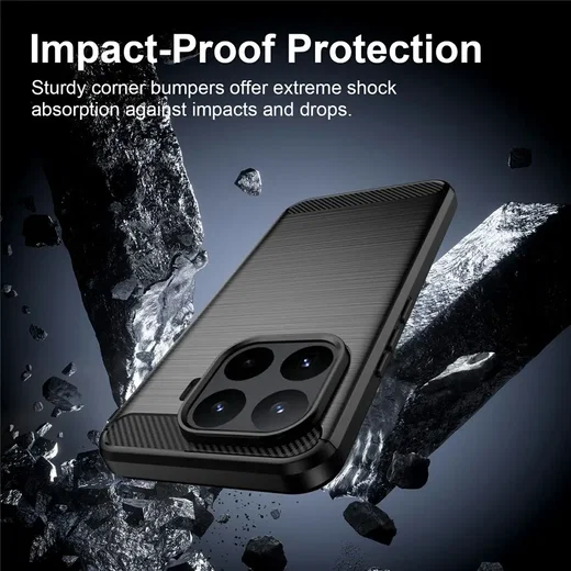 Xiaomi 17T Pro Hoesje Geborsteld TPU Flexibele Back Cover Zwart afbeelding 6