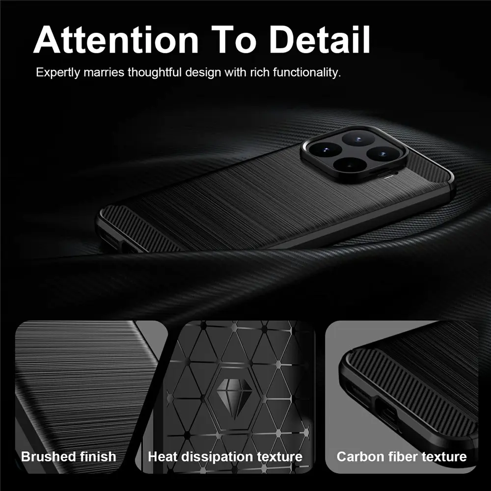 Xiaomi 17T Pro Hoesje Geborsteld TPU Flexibele Back Cover Zwart afbeelding 8