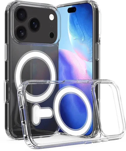 Apple iPhone 18 Pro Hoesje Hard Back Cover met MagSafe Transparant afbeelding 1