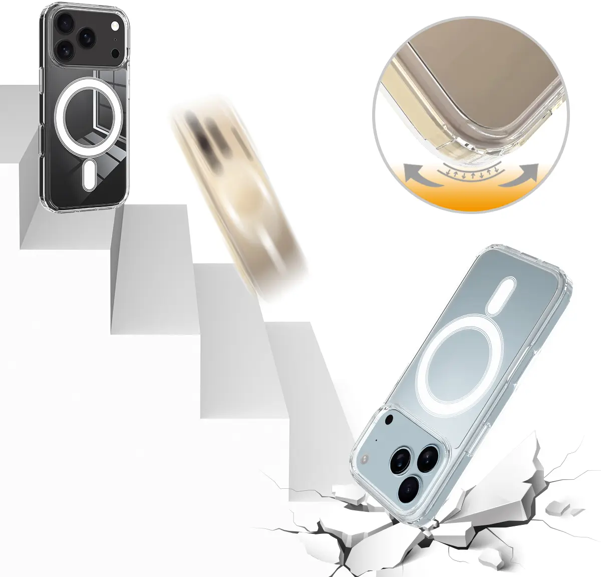 Apple iPhone 18 Pro Max Hoesje Hard Back Cover met MagSafe Transparant afbeelding 3