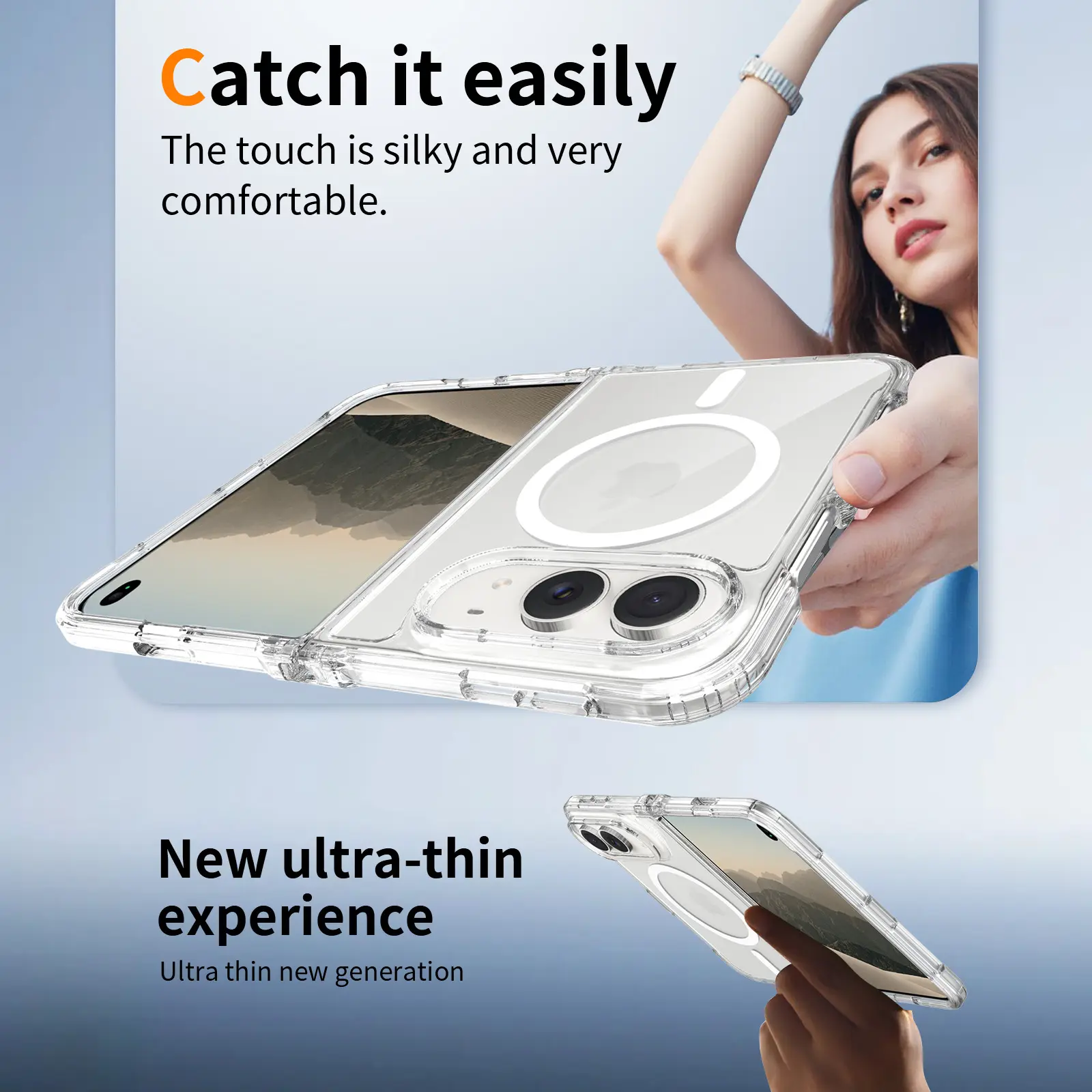 Apple iPhone Duo Hoesje Hard Back Cover met MagSafe Transparant afbeelding 8