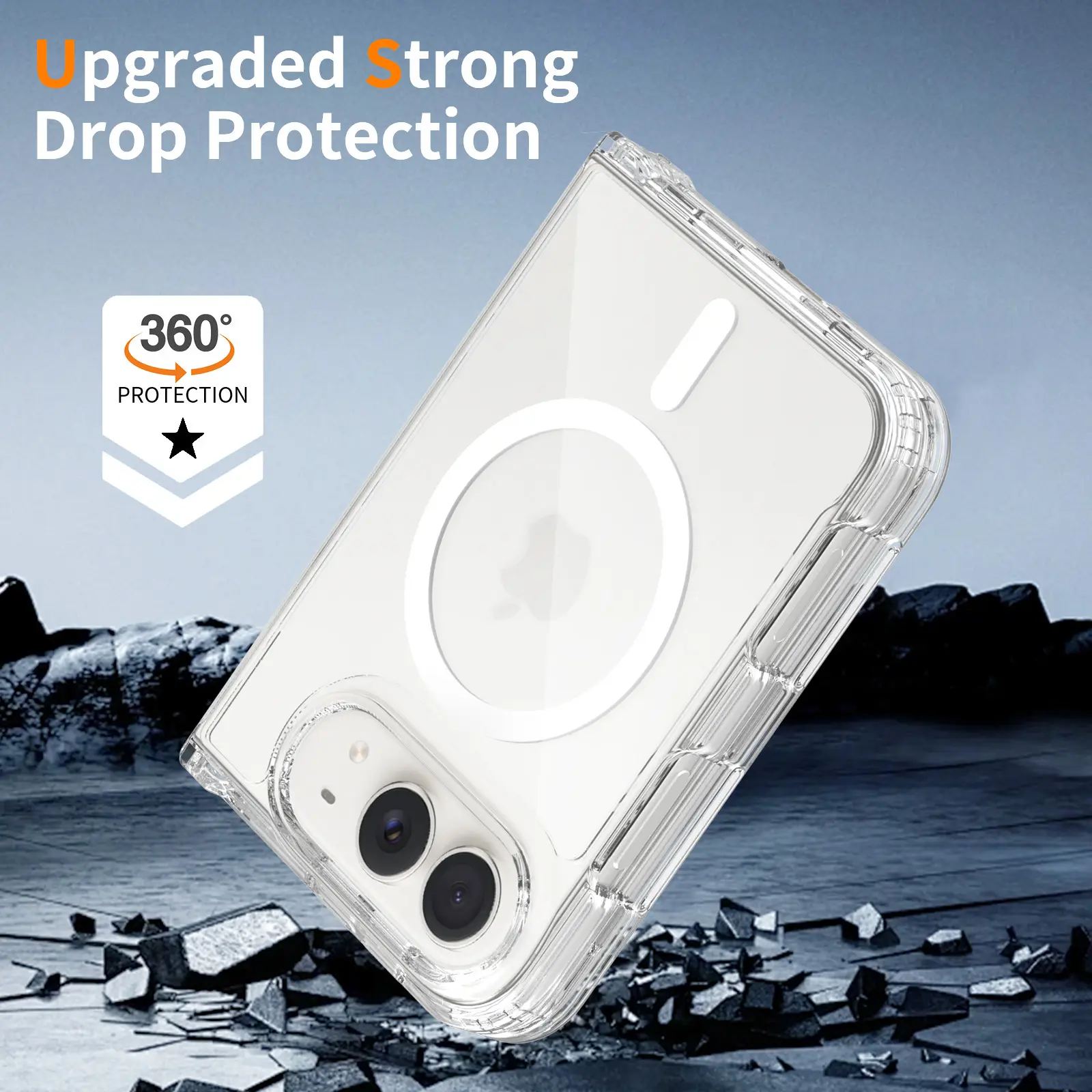 Apple iPhone Duo Hoesje Hard Back Cover met MagSafe Transparant afbeelding 3