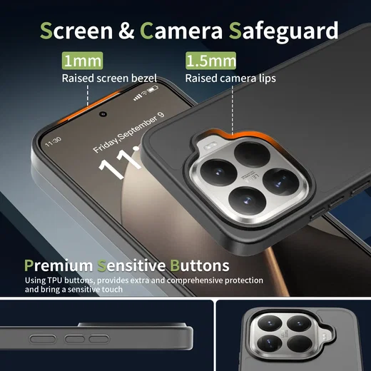 Xiaomi 17t Pro Hoesje Back Cover Matte Zwart afbeelding 5