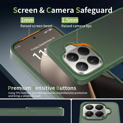 Xiaomi 17t Pro Hoesje Back Cover Matte Groen afbeelding 5