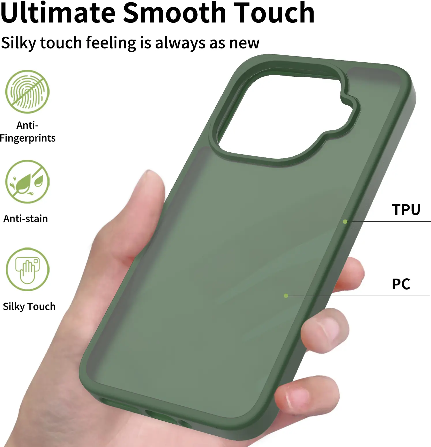 Xiaomi 17t Pro Hoesje Back Cover Matte Groen afbeelding 6