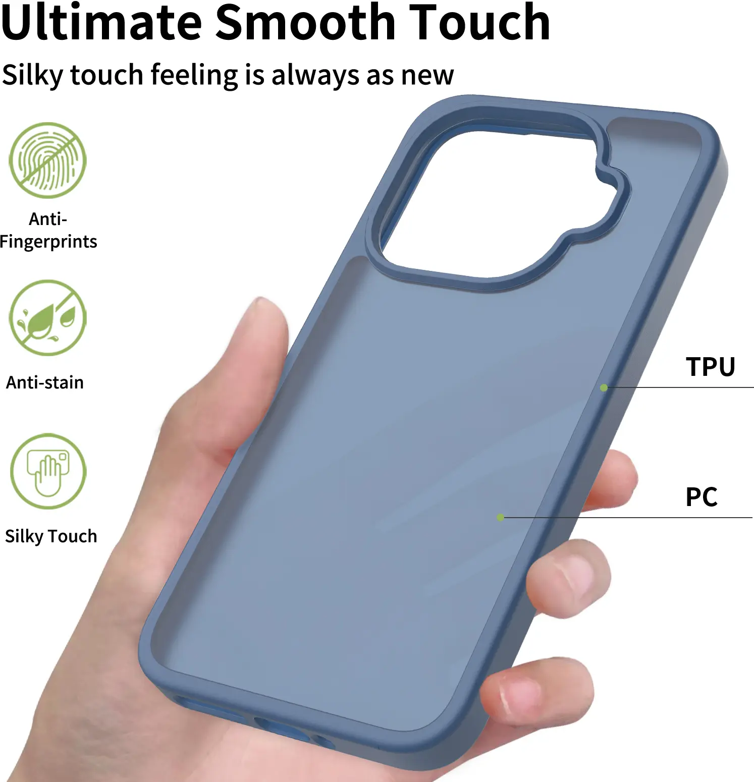 Xiaomi 17t Pro Hoesje Back Cover Matte Blauw afbeelding 5
