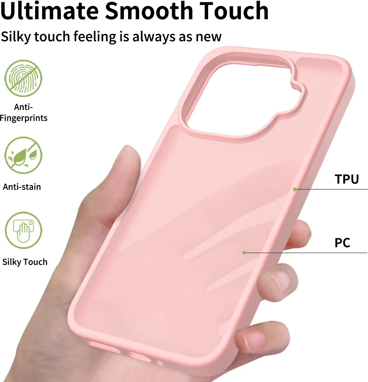 Xiaomi 17t Pro Hoesje Back Cover Matte Roze afbeelding 6