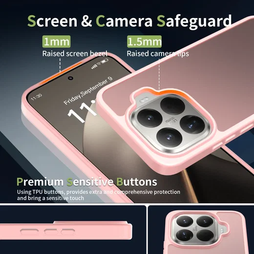 Xiaomi 17t Pro Hoesje Back Cover Matte Roze afbeelding 5