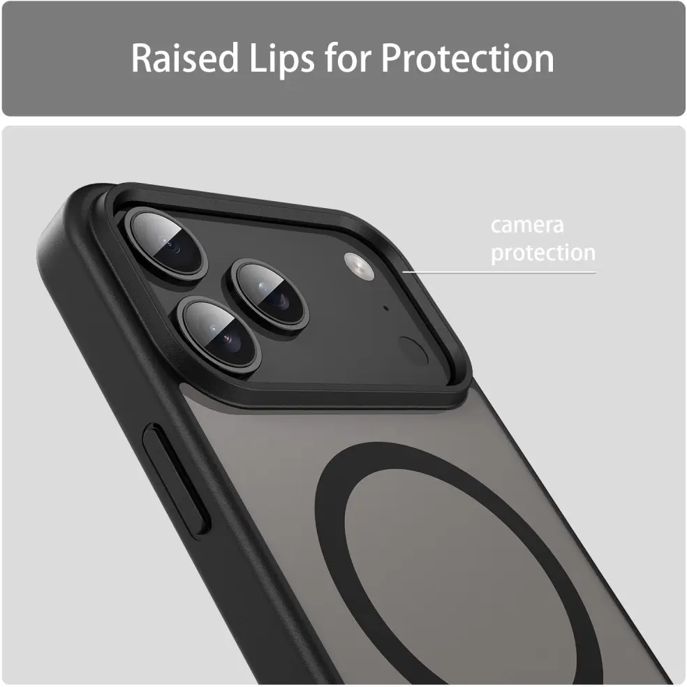 Apple iPhone 18 Pro Hybrid Hoesje met MagSafe Back Cover Matte Zwart afbeelding 9