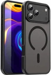 Apple iPhone 18 Pro Hybrid Hoesje met MagSafe Back Cover Matte Zwart afbeelding