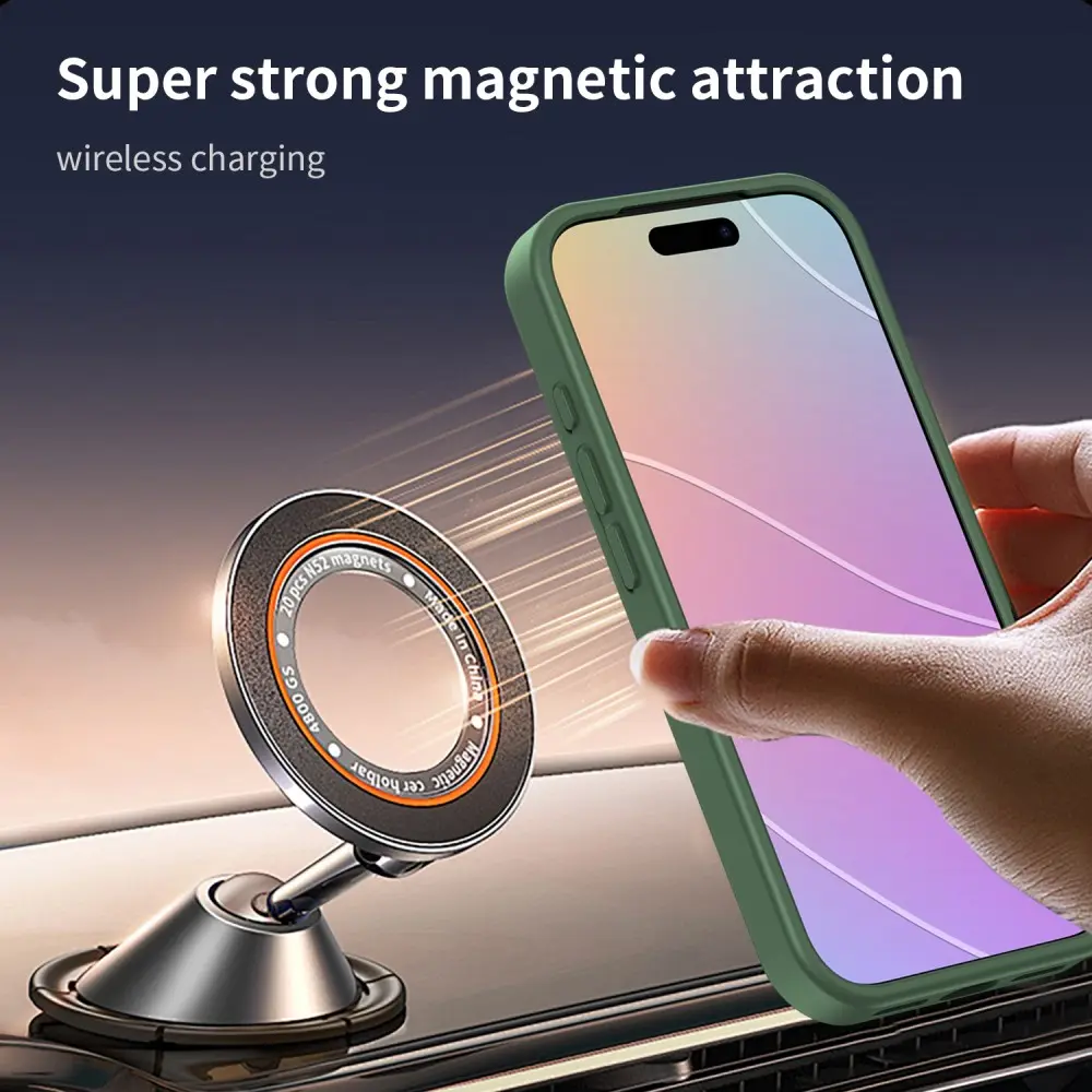 Apple iPhone 18 Pro Hybrid Hoesje met MagSafe Back Cover Matte Groen afbeelding 5