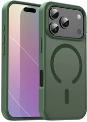 Apple iPhone 18 Pro Hybrid Hoesje met MagSafe Back Cover Matte Groen afbeelding