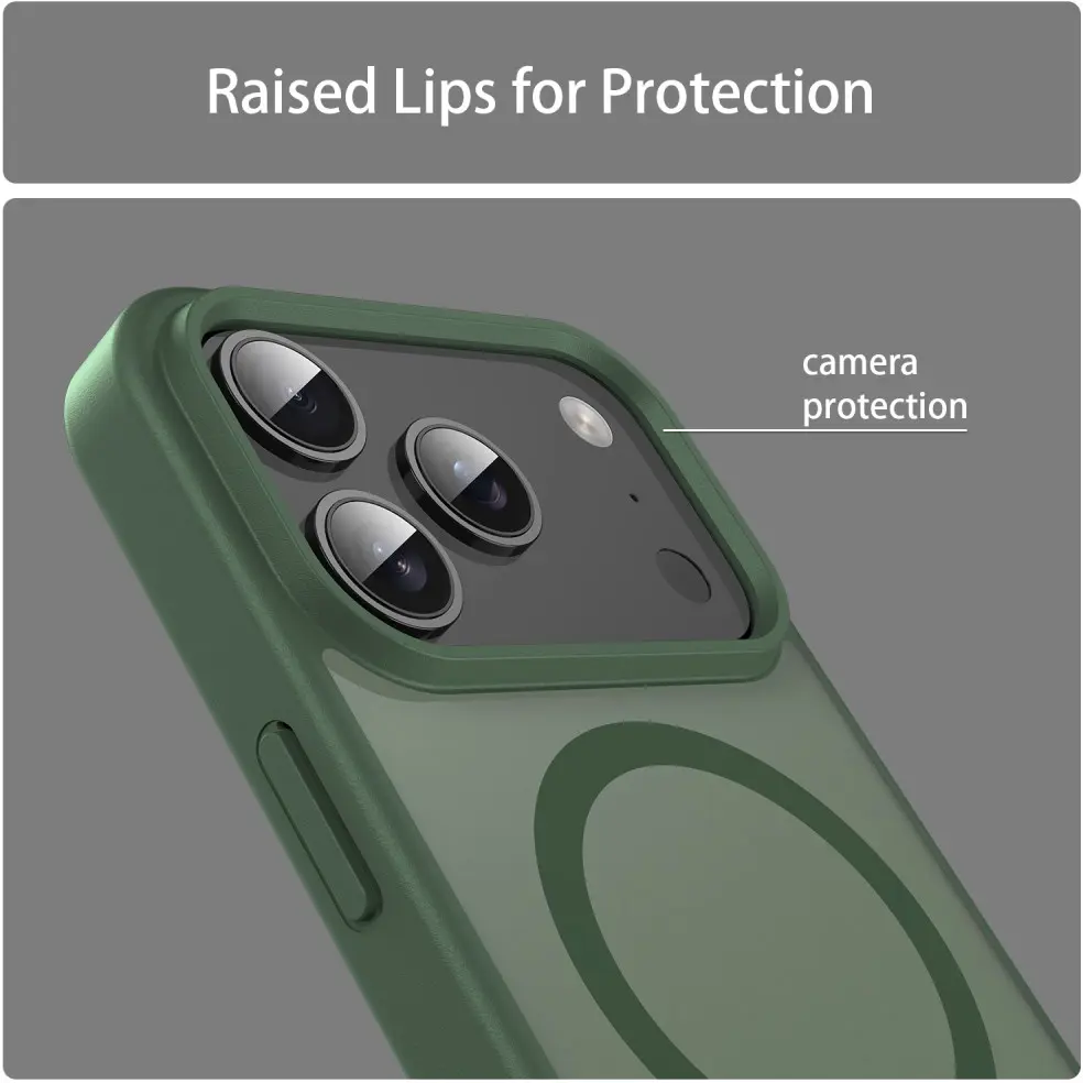 Apple iPhone 18 Pro Hybrid Hoesje met MagSafe Back Cover Matte Groen afbeelding 8