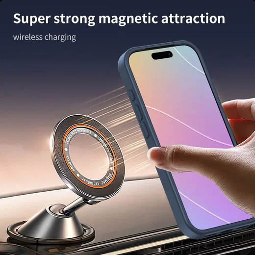 Apple iPhone 18 Pro Hybrid Hoesje met MagSafe Back Cover Matte Blauw afbeelding 5
