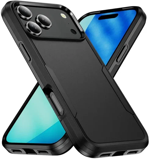 Apple iPhone 18 Pro Hoesje Schokbestendige Hardcase Back Cover Zwart afbeelding 1