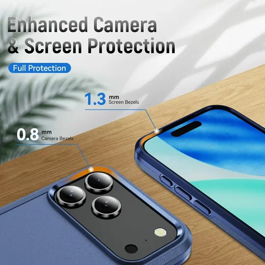 Apple iPhone 18 Pro Hoesje Schokbestendige Hardcase Back Cover Blauw afbeelding 5
