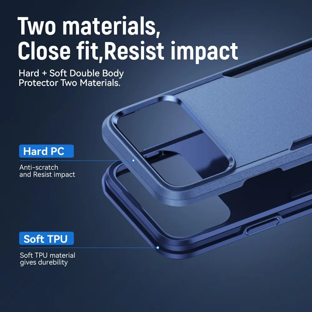 Apple iPhone 18 Pro Hoesje Schokbestendige Hardcase Back Cover Blauw afbeelding 8