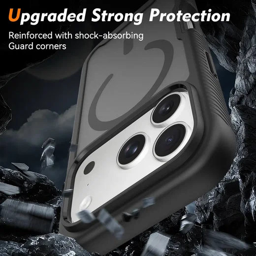 Apple iPhone 18 Pro Hoesje Full Protect 360° Cover met MagSafe Matte Zwart afbeelding 3