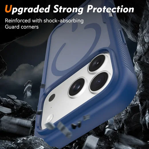 Apple iPhone 18 Pro Hoesje Full Protect 360° Cover met MagSafe Matte Blauw afbeelding 3