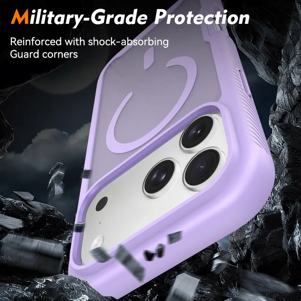 Apple iPhone 18 Pro Max Hoesje Full Protect 360° Cover met MagSafe Matte Paars afbeelding 2