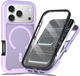 Apple iPhone 18 Pro Max Hoesje Full Protect 360° Cover met MagSafe Matte Paars afbeelding 1