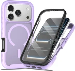Apple iPhone 18 Pro Max Hoesje Full Protect 360° Cover met MagSafe Matte Paars afbeelding