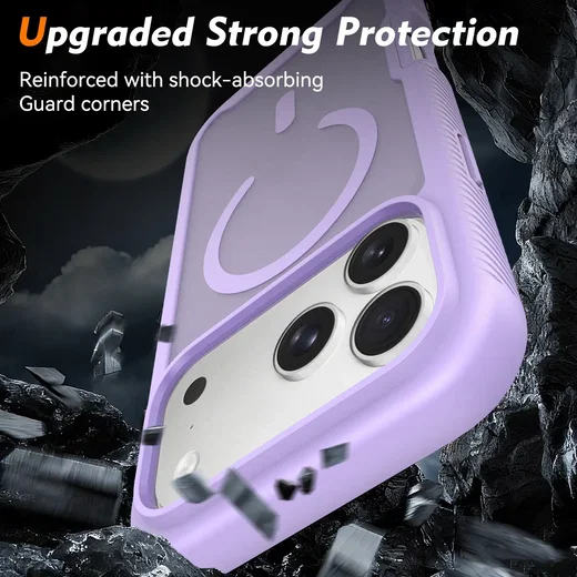 iPhone 18 Pro Max Hoesje Full Protect 360° Cover met MagSafe Matte Paars afbeelding 3
