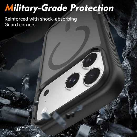 Apple iPhone 18 Pro Max Hoesje Full Protect 360° Cover met MagSafe Matte Zwart afbeelding 2
