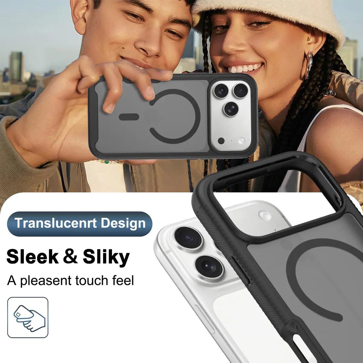 iPhone 18 Pro Max Hoesje Full Protect 360° Cover met MagSafe Matte Zwart afbeelding 7