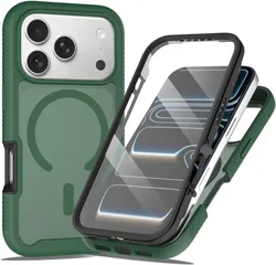 Apple iPhone 18 Pro Max Hoesje Full Protect 360° Cover met MagSafe Matte Groen afbeelding