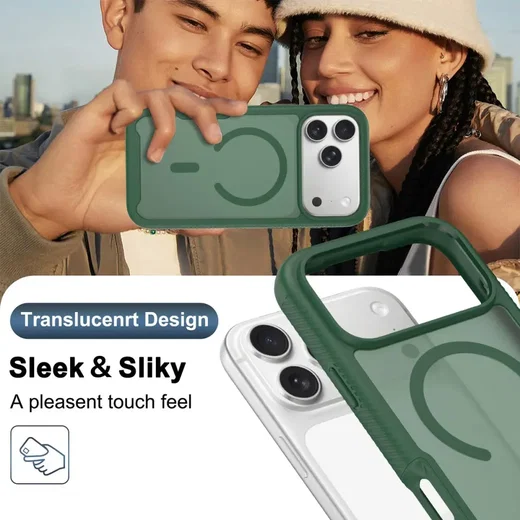 Apple iPhone 18 Pro Max Hoesje Full Protect 360° Cover met MagSafe Matte Groen afbeelding 6