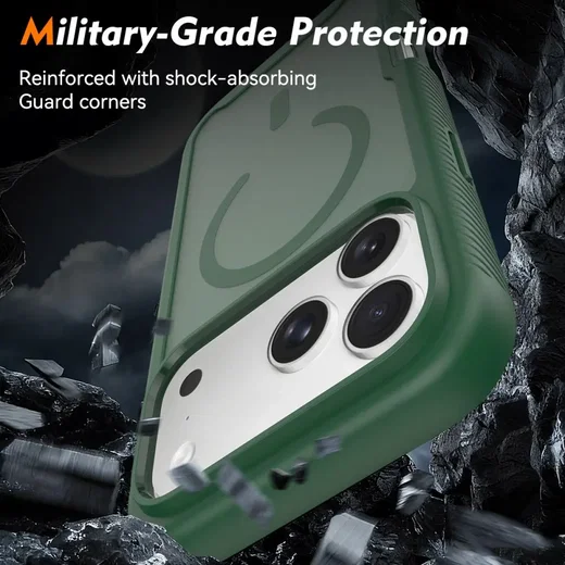 Apple iPhone 18 Pro Max Hoesje Full Protect 360° Cover met MagSafe Matte Groen afbeelding 5