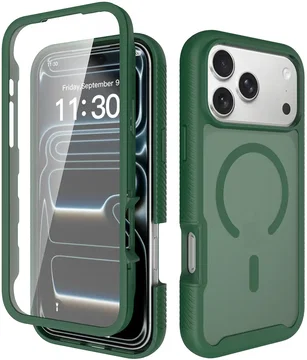 iPhone 18 Pro Max Hoesje Full Protect 360° Cover met MagSafe Matte Groen