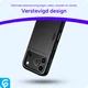 Apple iPhone 18 Pro Hoesje met Slider Kaarthouder Back Cover Zwart afbeelding 2