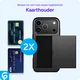 Apple iPhone 18 Pro Hoesje met Slider Kaarthouder Back Cover Zwart afbeelding 9