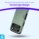 Apple iPhone 18 Pro Hoesje met Slider Kaarthouder Back Cover Groen afbeelding 2