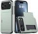 Apple iPhone 18 Pro Hoesje met Slider Kaarthouder Back Cover Groen
